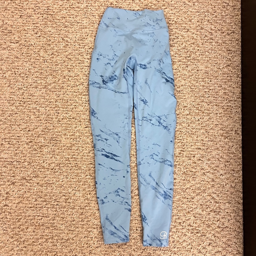 Bombshell sportswear marble leggings size Small jet blue yoga gym Pilates design